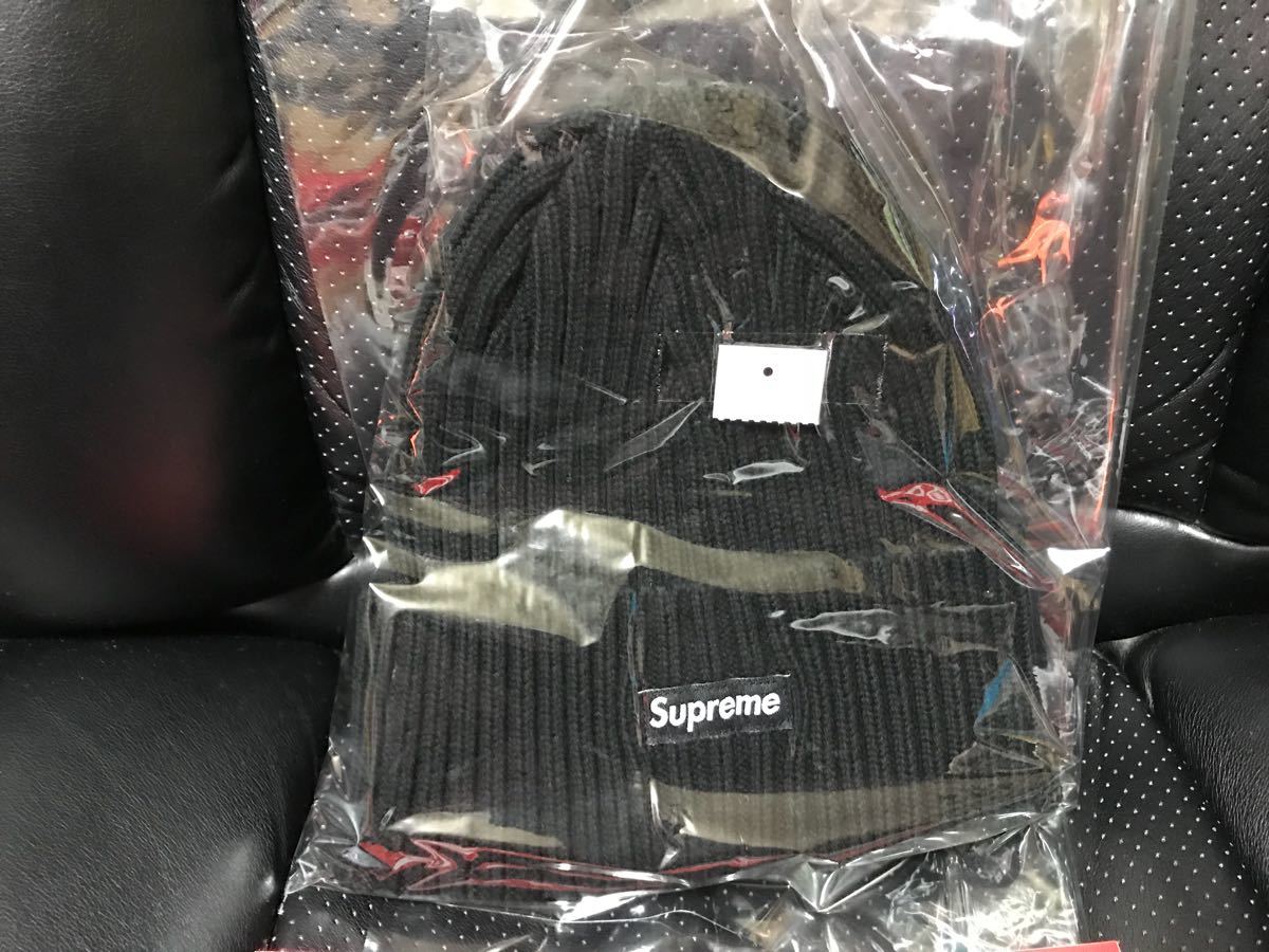 SUPREME シュプリーム ビーニー 新品未開封 オンライン購入 納品書付 Beanie 黒 BLACK 17AW ニットキャップ ニット帽