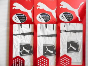 超激安 (プーマ) 左手用 PUMA キャット全天候 合皮グローブ (WHxBK) 24cm ・3枚組_1