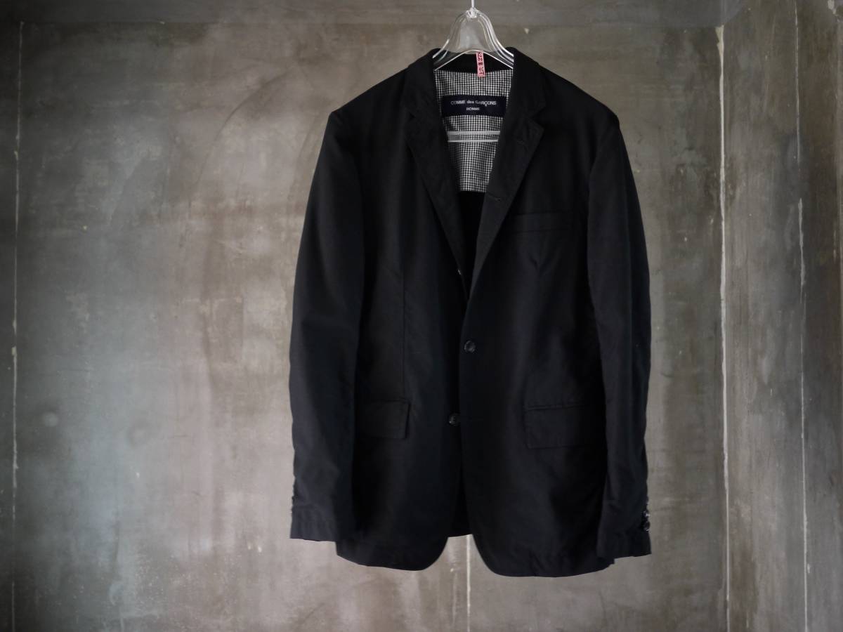 定価10万//COMME des GARCONS HOMME セットアップ パッカリング ジャケット&パンツ 縮絨 ウールギャバ　美品 コムデギャルソンオム