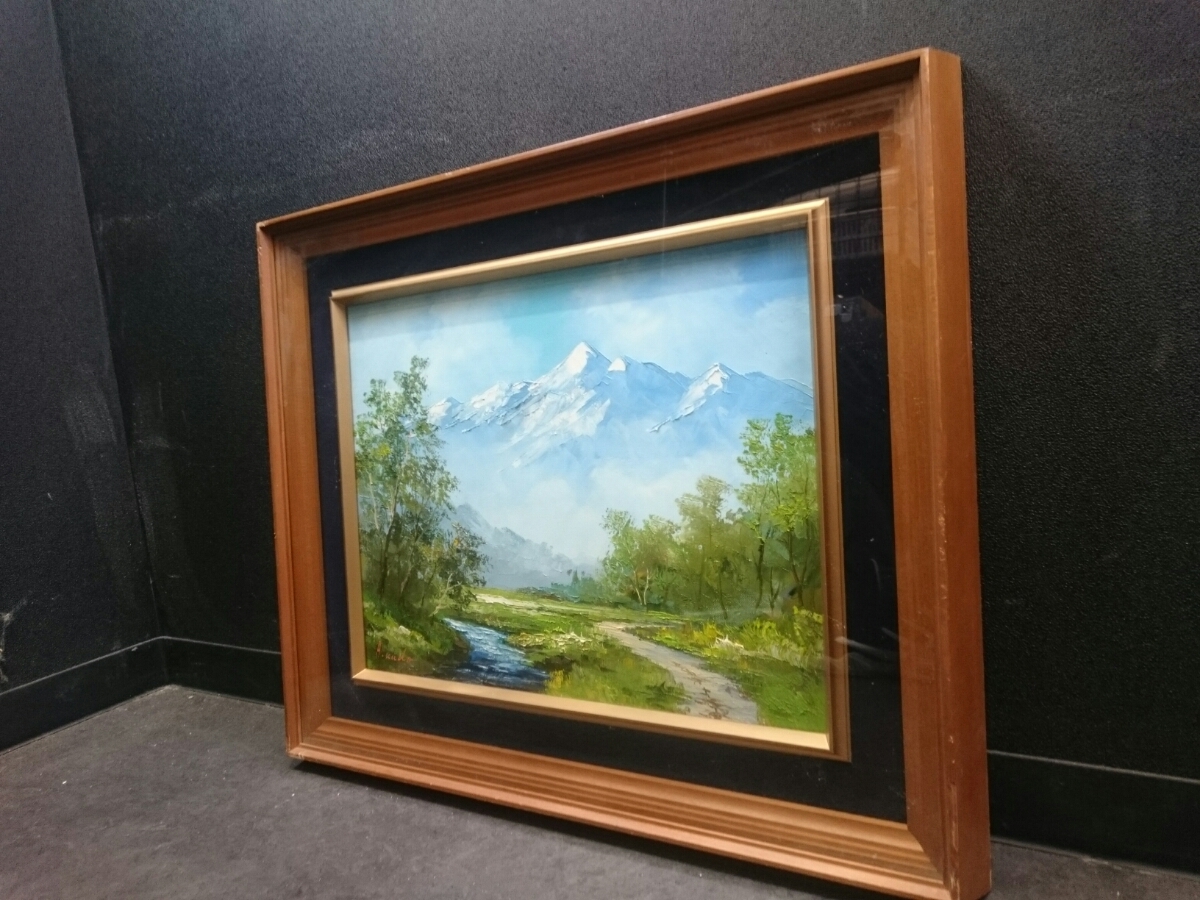 EHK85 真作保証 工藤昭重 北アルプス SM号 油彩画 額装 肉筆 風景画