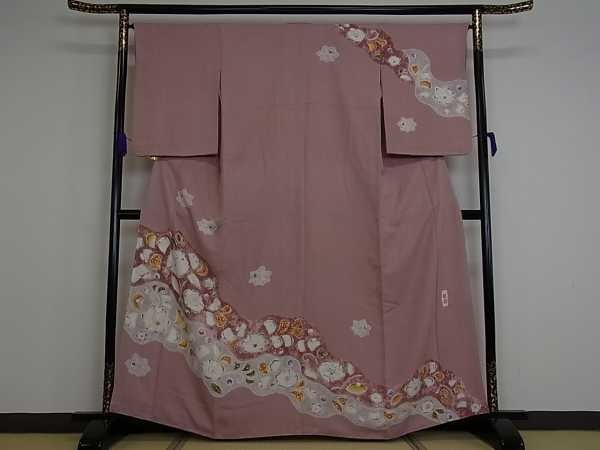 着物屋こころ■訪問着　作家物　辻が花　絞り　手描き　逸品　ak2535