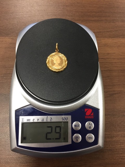 【2952】　K18/K24　コインチャーム　マン島　エンジェル金貨　1/20oz　ペンダントトップ_1