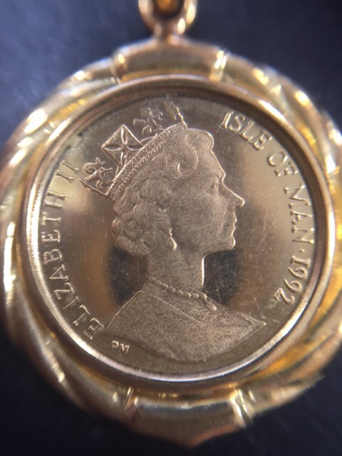 【2952】　K18/K24　コインチャーム　マン島　エンジェル金貨　1/20oz　ペンダントトップ_2