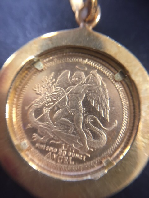 【2952】　K18/K24　コインチャーム　マン島　エンジェル金貨　1/20oz　ペンダントトップ_3