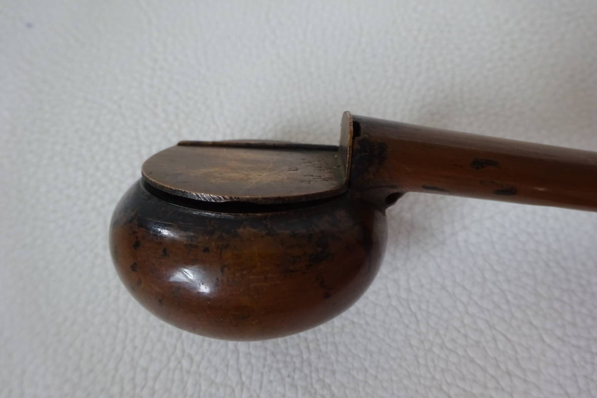 昔の携帯筆記用具/矢立て/江戸時代【小型の硯/墨入れ/蓋付き柄付き墨壺