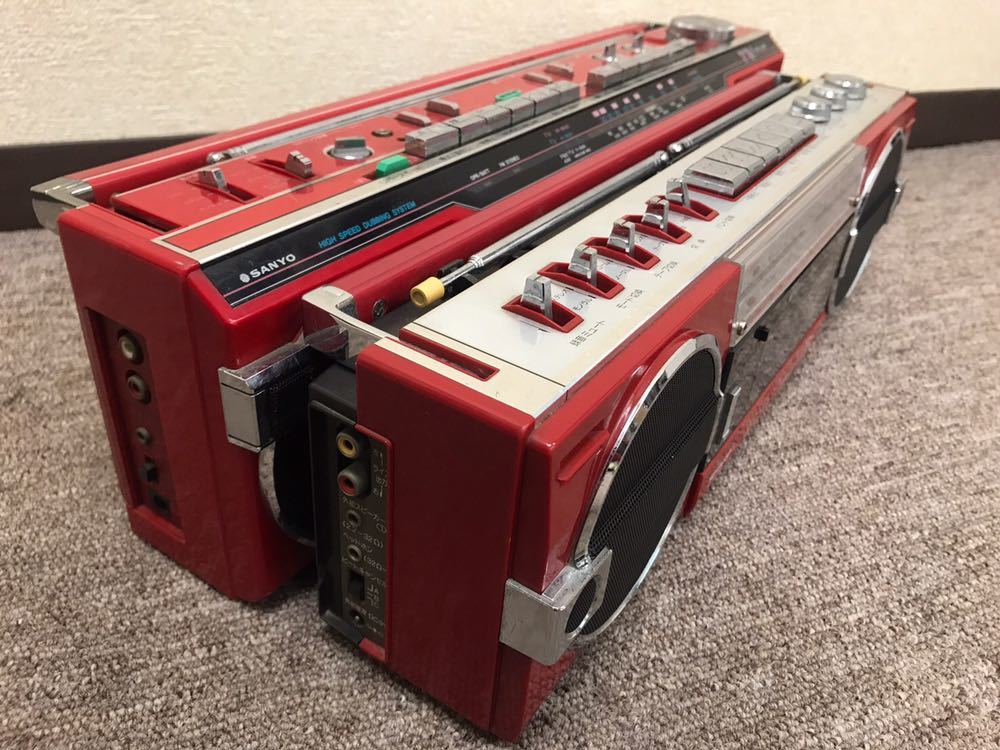 希少□ラジカセ2台 SHARP QT-7R / SANYO MR-WU4UV 昭和ラジオ レトロ