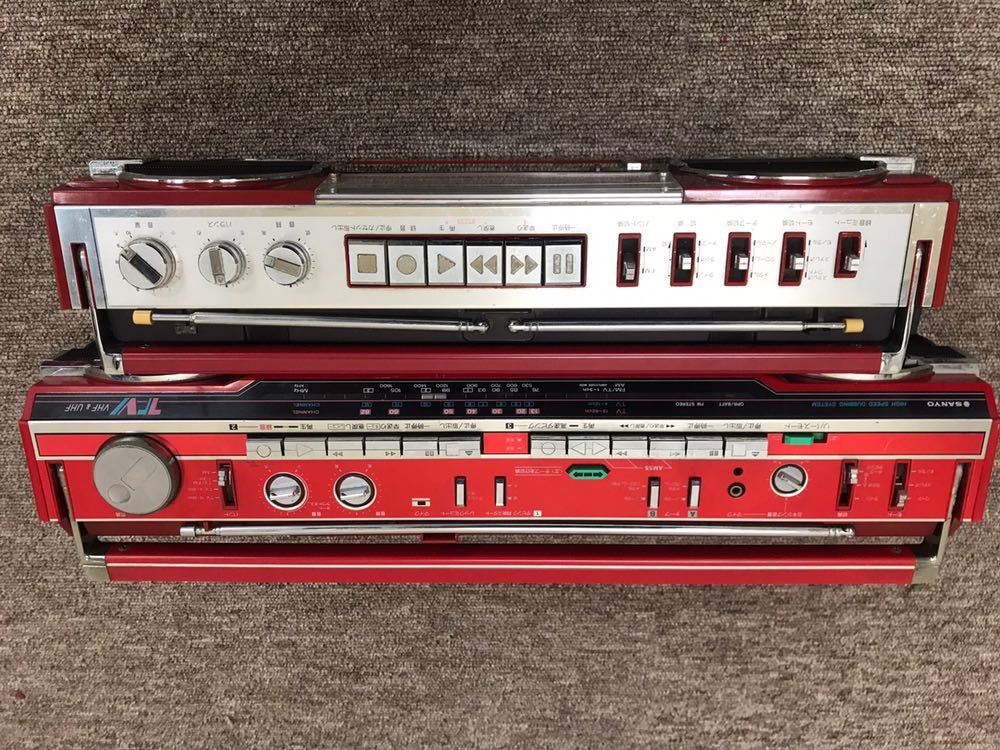 希少□ラジカセ2台 SHARP QT-7R / SANYO MR-WU4UV 昭和ラジオ レトロ
