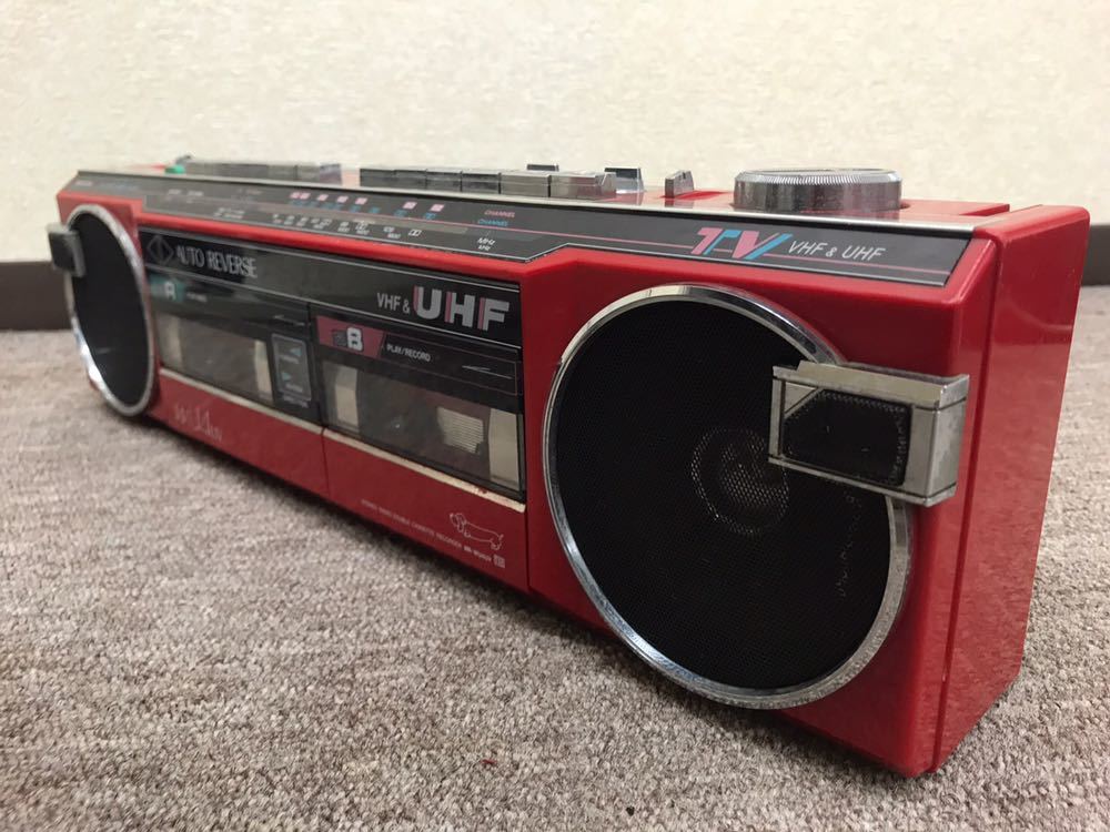 希少□ラジカセ2台 SHARP QT-7R / SANYO MR-WU4UV 昭和ラジオ レトロ