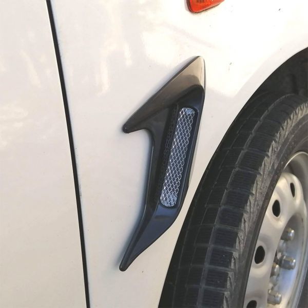 ○新品 ブラック ダミー ダクト 4点セット エアロ パーツ フェンダー ボンネット バンパー 汎用 両面テープ_8