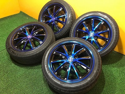 №345 2017年製 タイヤ ダンロップ エナセーブ RV504 205/50R17 ホイール PERFOROMANCE WHEELS 17×7J+55 PCD114.3 5穴 売切り100㎏
