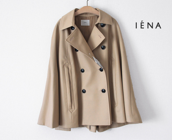 新品 IENA イエナ☆3.8万！上質ギャバケープトレンチコート/ベージュ38 