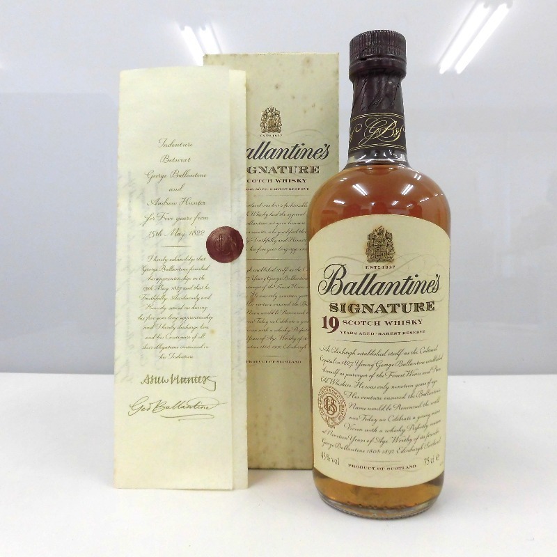 【未開栓】Ballantine's Signature 19 年ウイスキー バランタイン 19年 シグネチャー 750ml 43% ◇注目! 箱付き 羽付き