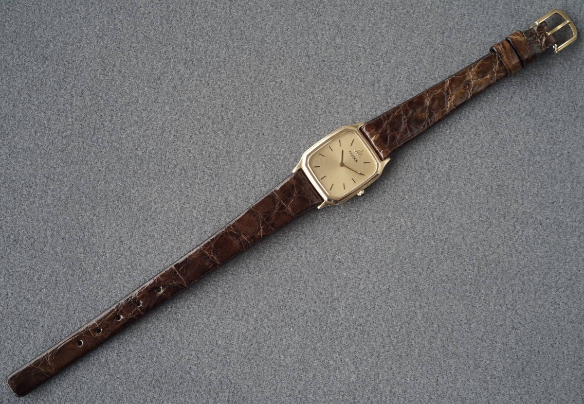SEIKO セイコー CREDOR クレドール 14金 14KT / ST. STEEL BACK ワニ革 