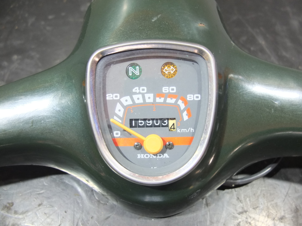 実動スーパーカブ90 HA02-1511***ハンドル左右スイッチ＆メーター＆社外ウインカー④J