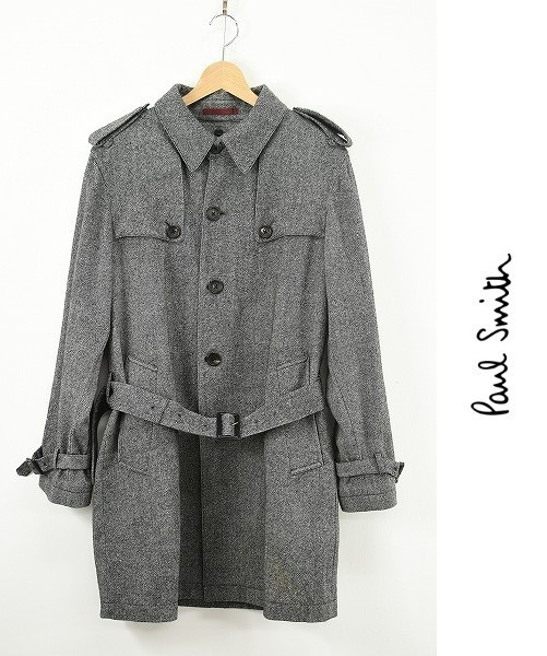 【美品✨】ポールスミス　トレンチコート　ライナー　カシミヤ　ベルト完備　グレー MN-0589 Paul Smith ポールスミス カシミア メンズ トレンチコート