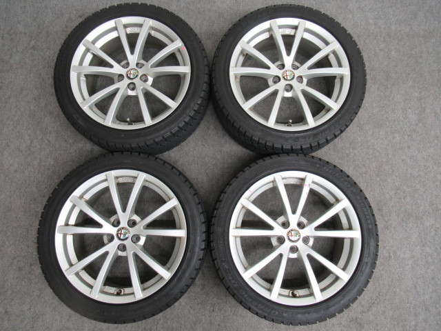 アルファロメオ 147ti 純正 17インチ 215/45R17 17x7J+40.5 PCD98 DUNLOP GRASPIC DS-2 スタッドレス 4本セット