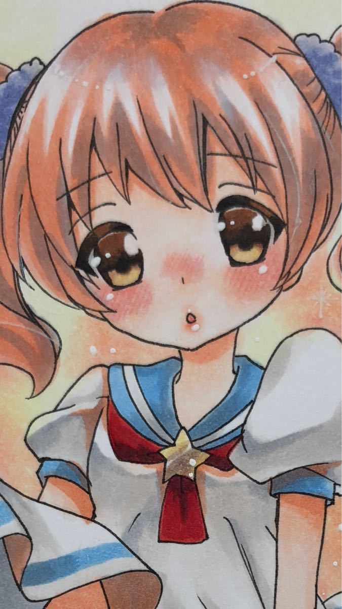手描きイラスト オリジナル セーラーワンピ 小学生 ツインテール2 ハガキサイズ 手描きイラスト 売買されたオークション情報 Yahooの商品情報をアーカイブ公開 オークファン Aucfan Com