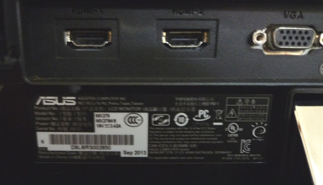 ASUS☆MX279H☆27型IPSパネル搭載液晶ディスプレイ 2013年 【公式通販】
