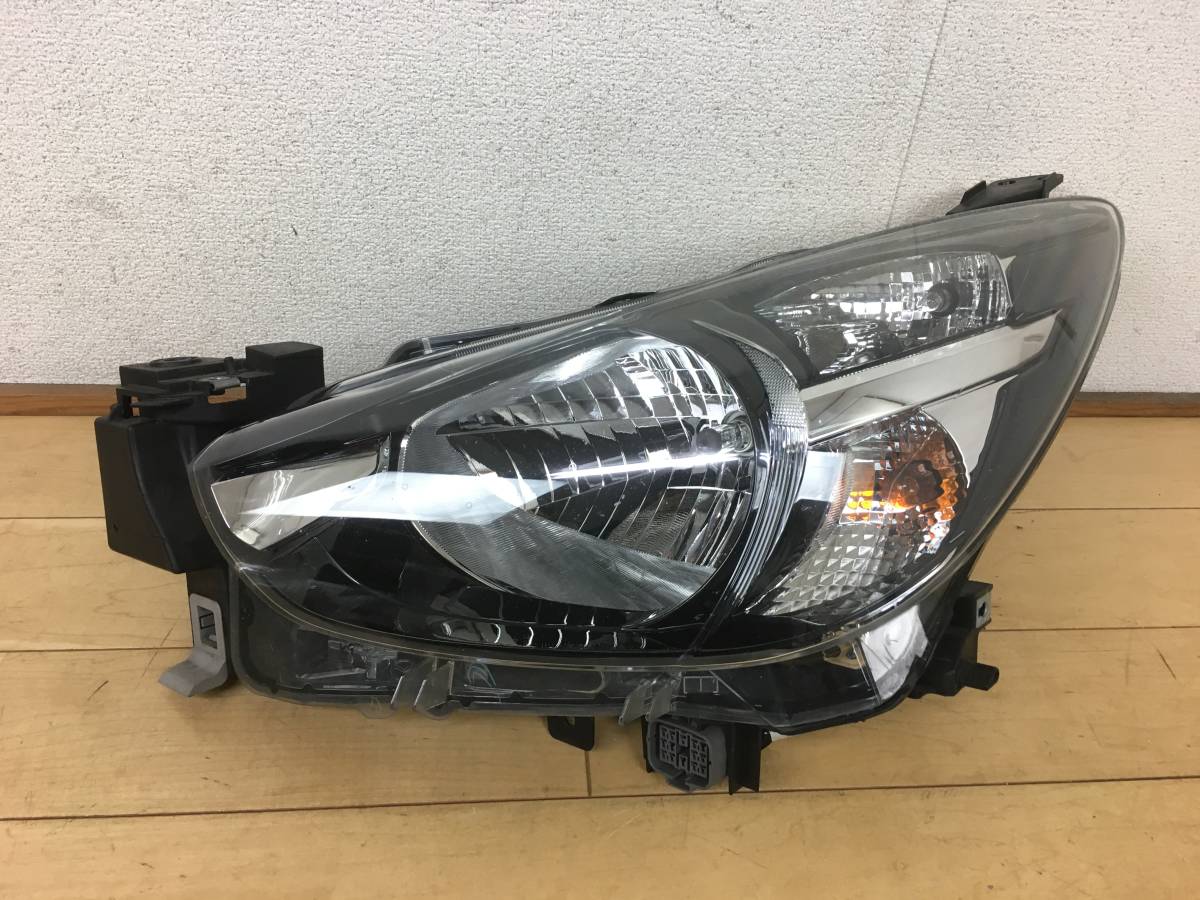 良品 割れ無 DJ3FS デミオ 純正 ハロゲン 左 ヘッドライト 助手席側