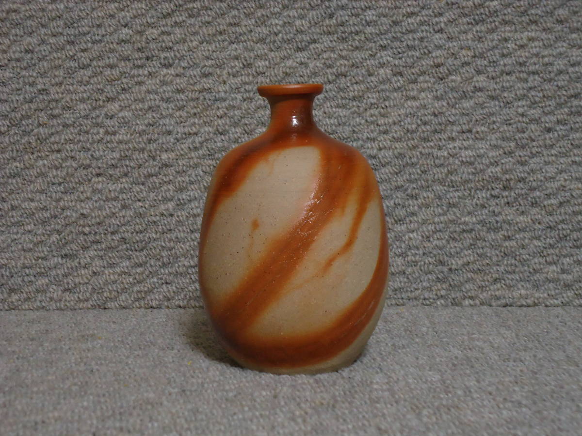割引可品 椿堂 備前焼＊山本雄一 緋襷 徳利（検：山本陶秀 金重陶陽