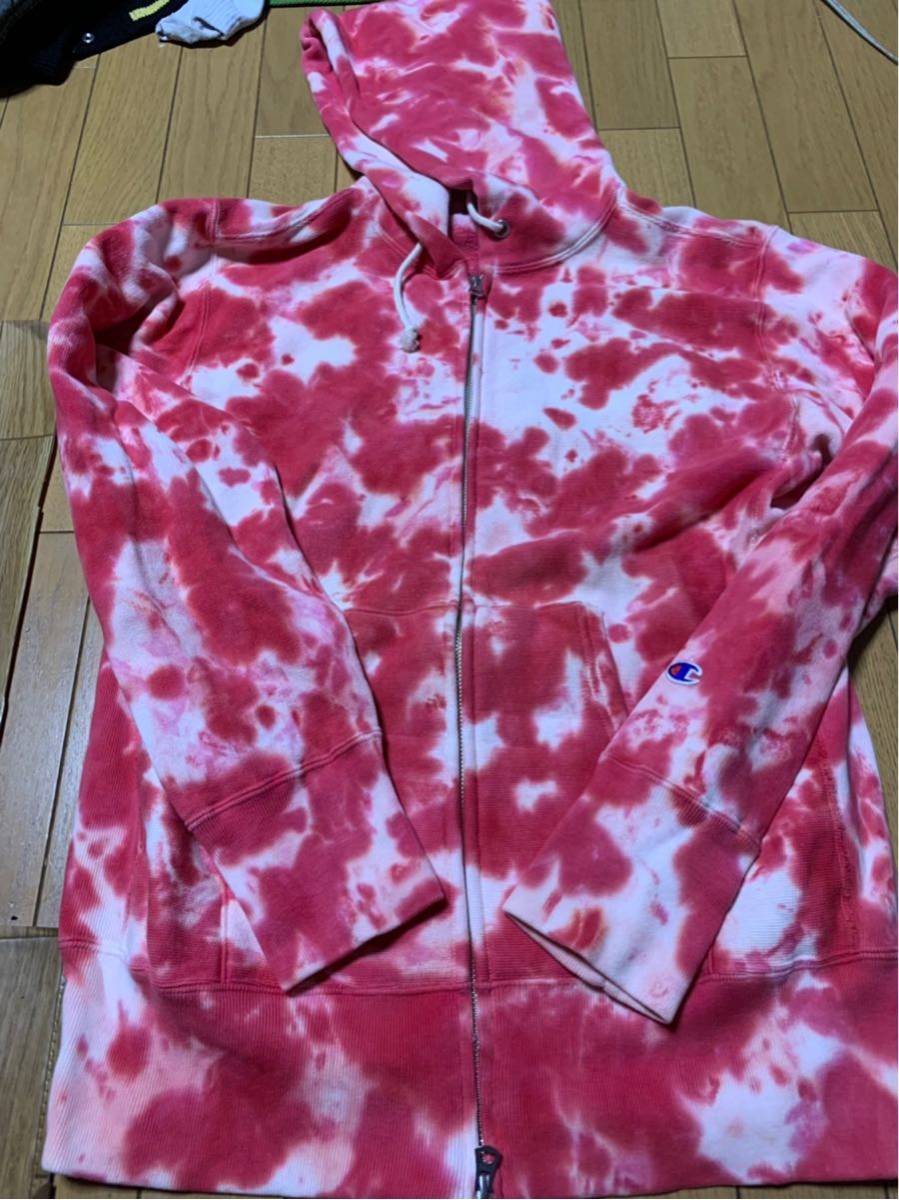 専用꧁人気即完売品꧂ チャンピオン×ロンハーマン　コラボパーカー　L ダイダイ 人気！Ron Herman(ロンハーマン)×champion タイダイデザイン 厚手