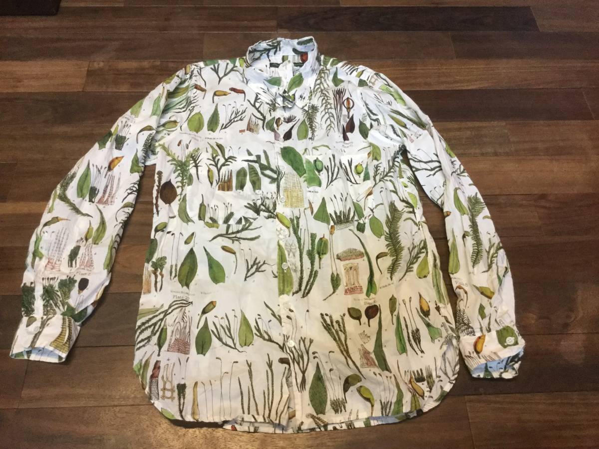 17ss paul harndenポールハーデン print shirts moss M 極美品 