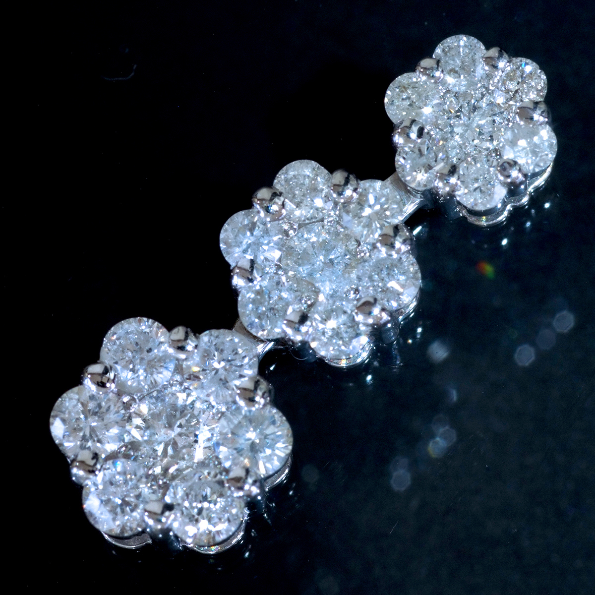E8737 天然ダイヤモンド1．00ct 最高級18金WG無垢ペンダントトップ 