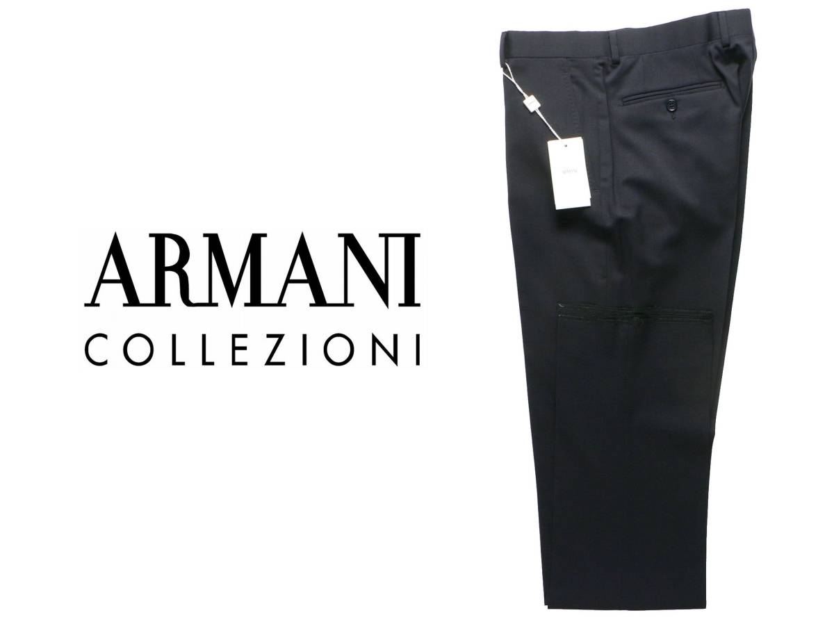 通年物45，000円新品ARMANI COLLEZIONIアルマーニ★快適ナチュラルストレッチ！さり気スタイリッシュ濃紺パンツ【32＝実質30インチ】