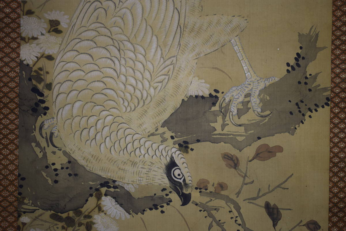 複製/谷文晁/花鳥画賛/工芸/2-1/布袋屋掛軸HJ-45 複製】//谷文晁/花鳥