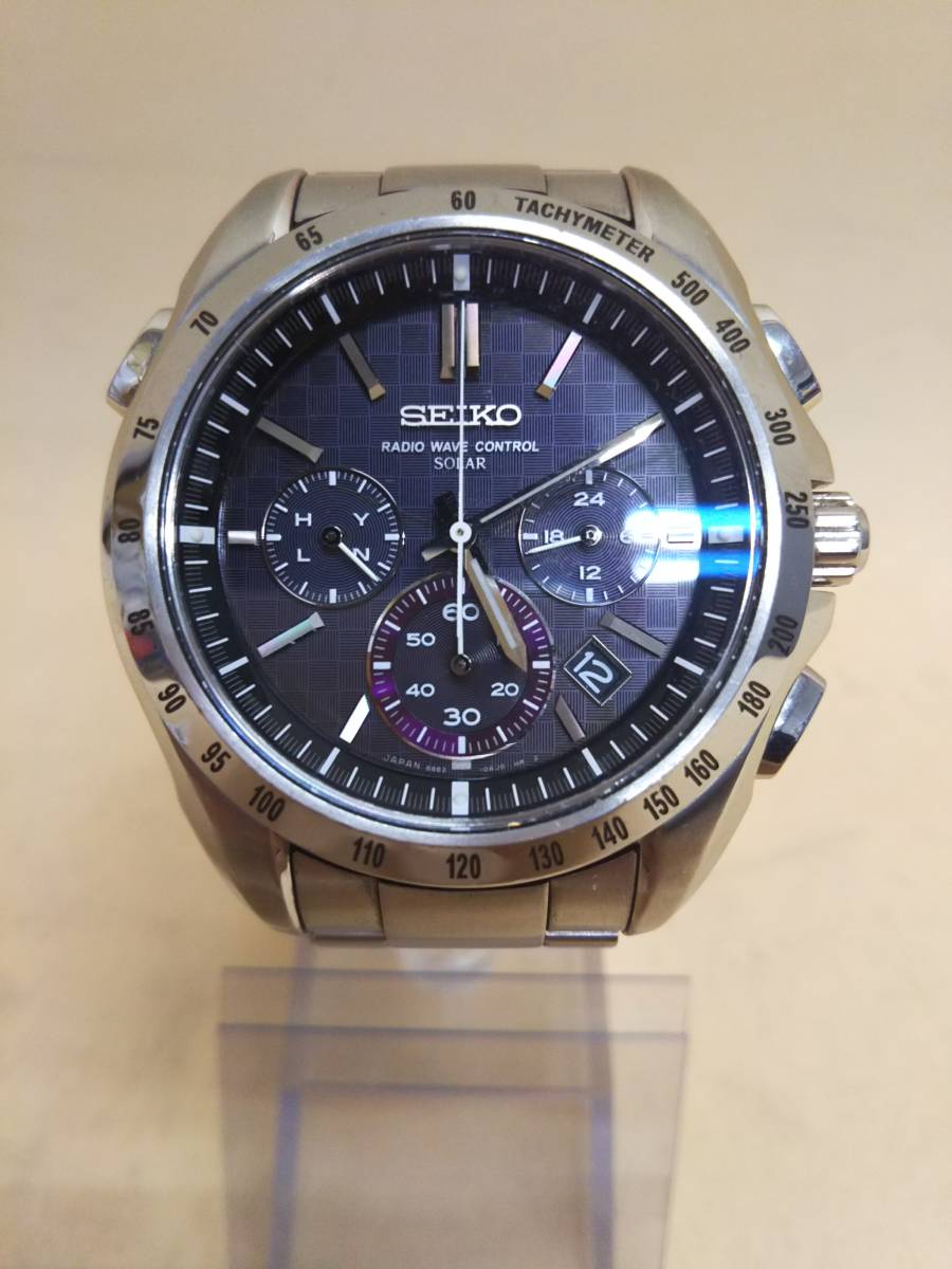 トップ 【中古】SEIKO セイコー ブライツ クロノグラフ 8B82-0AE0 ソーラー