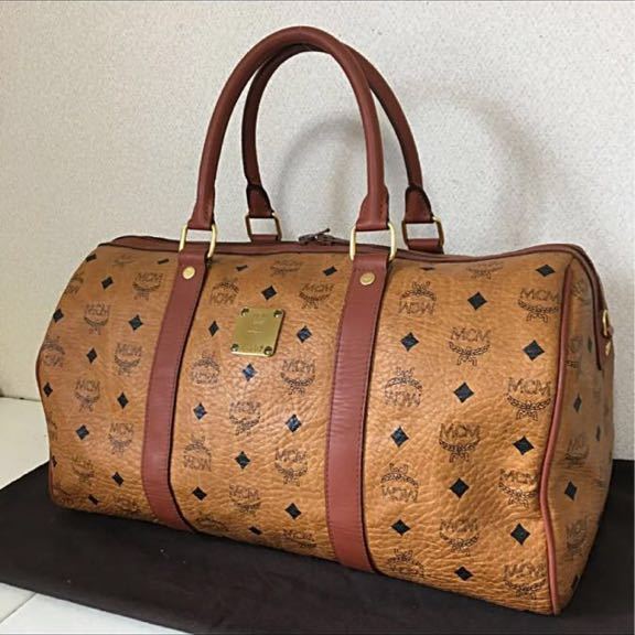 MCM エムシーエム レザーボストンバッグ ボストンバッグ ブラウン