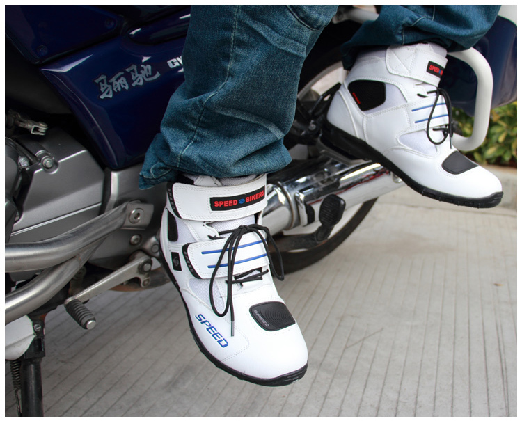 オンロードブーツ　25.0cm　メンズ バイクブーツ　レッド　ブラック　ホワイト　 バイクウエア　防寒 通気　足保護　レーシングブーツ　_10