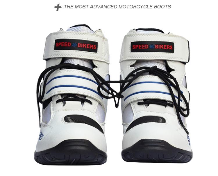 オンロードブーツ　25.0cm　メンズ バイクブーツ　レッド　ブラック　ホワイト　 バイクウエア　防寒 通気　足保護　レーシングブーツ　_2