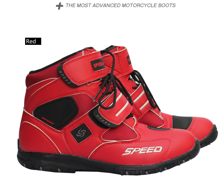 オンロードブーツ　25.0cm　メンズ バイクブーツ　レッド　ブラック　ホワイト　 バイクウエア　防寒 通気　足保護　レーシングブーツ　_7