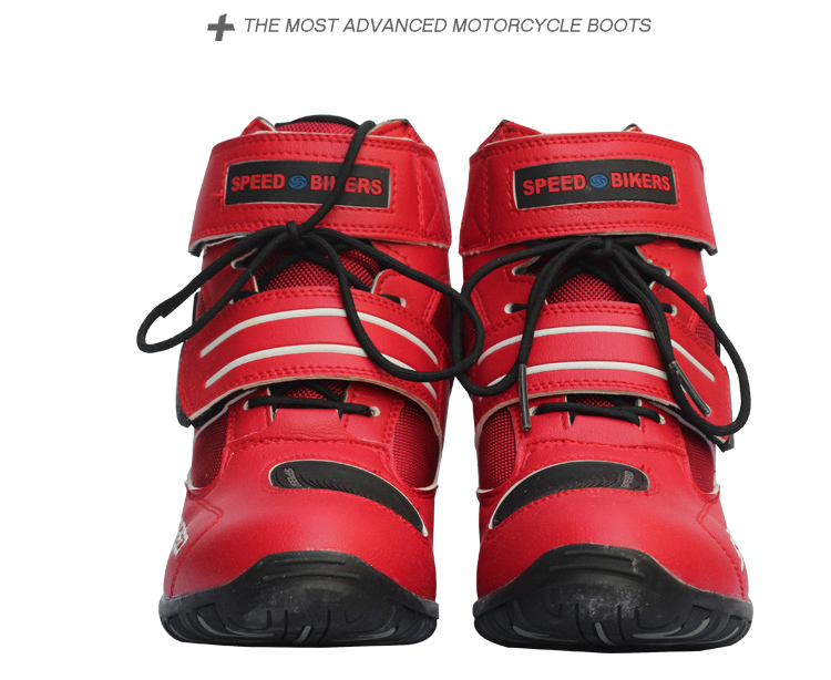 オンロードブーツ　25.0cm　メンズ バイクブーツ　レッド　ブラック　ホワイト　 バイクウエア　防寒 通気　足保護　レーシングブーツ　_8
