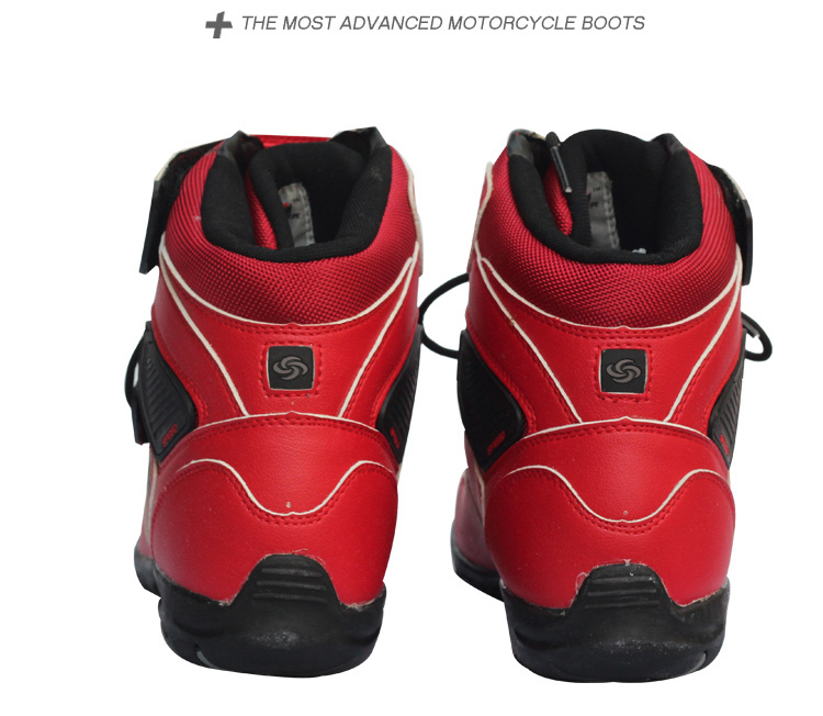 オンロードブーツ　25.0cm　メンズ バイクブーツ　レッド　ブラック　ホワイト　 バイクウエア　防寒 通気　足保護　レーシングブーツ　_9