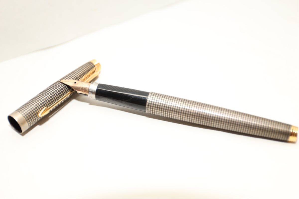 【最落無し1円スタート】PARKER　パーカー　スターリングシルバー　万年筆　ペン先14K