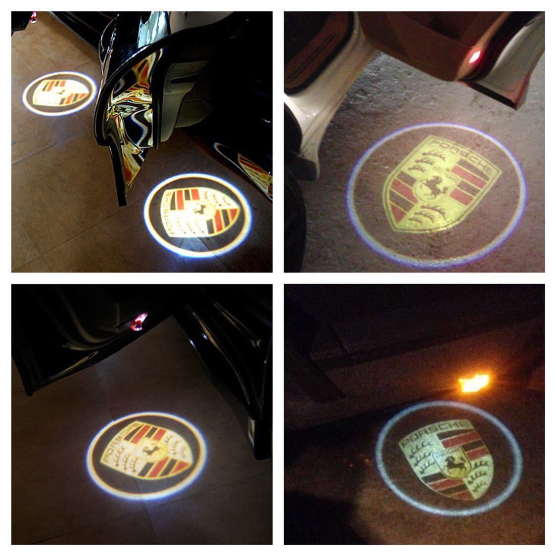 Porsche ポルシェ LED ロゴ プロジェクター ドア カーテシ ランプ カイエン 957 2007-2009y 純正交換タイプCayenne ドア ロゴ ライト LOGO
