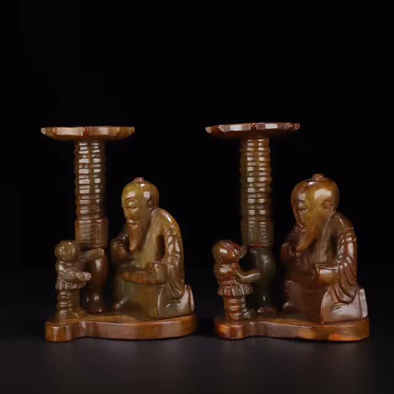 古游雑項古の本物の玉器古い玉骨董品コレクション古い品物魔除け竜牌挂けアクセサX 十九，高古玉器- || 人（神）物圆雕| 圓國際藝術有限公司 | 雲棚の販売