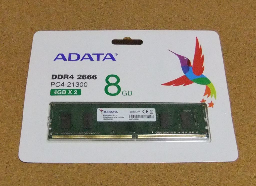 ADATA デスクトップPC用メモリ AD4U2666J4G19-D [PC4-21300(DDR4-2666