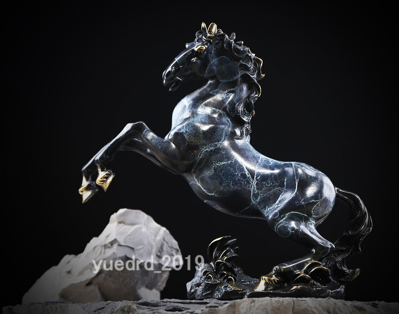 【得価，格安】 真鍮/黄銅製 氷裂跳馬像 客間/事務所/リビングルーム 装飾品 高27cm 幅27cm 厚8.5cm 重量：3kg(真鍮製)｜売買されたオークション情報、yahooの商品情報をアーカイブ公開 - オークファン 真鍮製