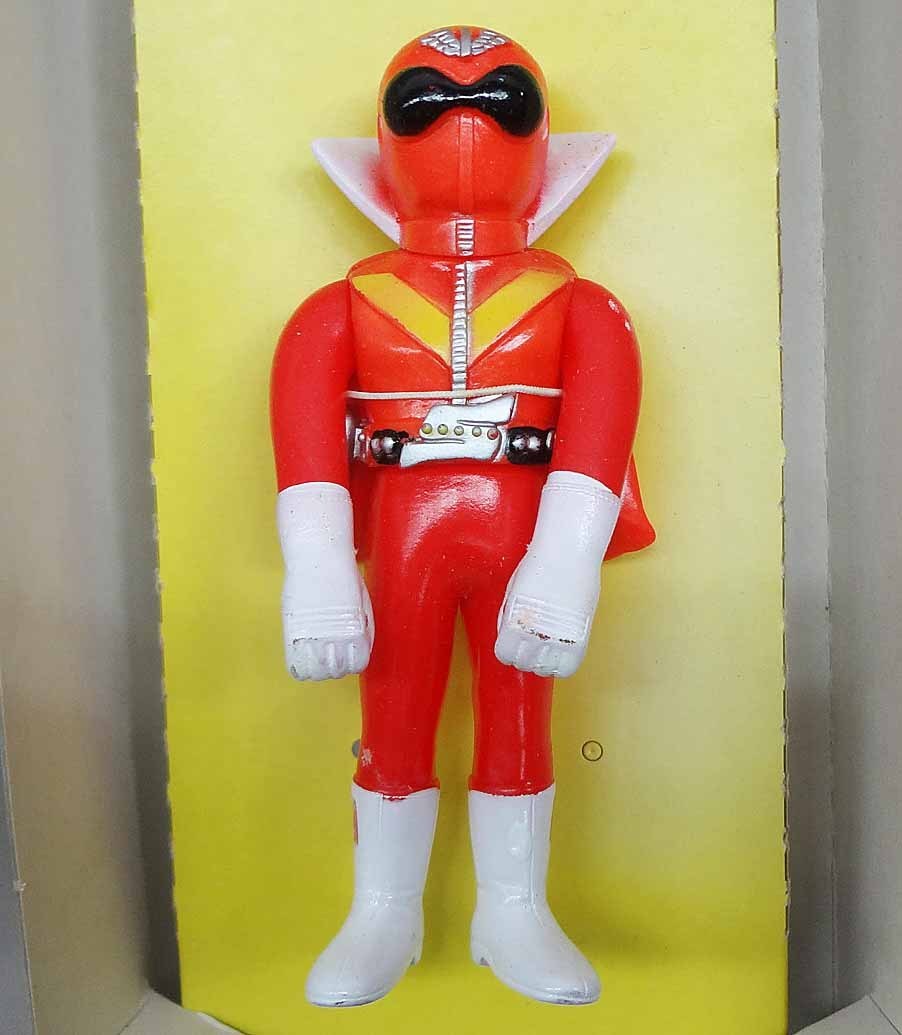 アカレンジャー ロビン製 ソフビ」ビンテージの 「アカレンジャー
