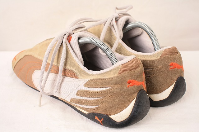 プーマ 28.0cm/puma スニーカー 茶 白 中古 古着 メンズ Tポイント 