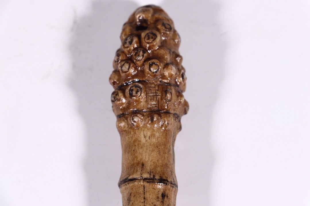 ◆厳◆【真作】★清時代・生瓷・竹節紋筆架・筆★極細工 置物 擺件 古賞物　中国古美術　