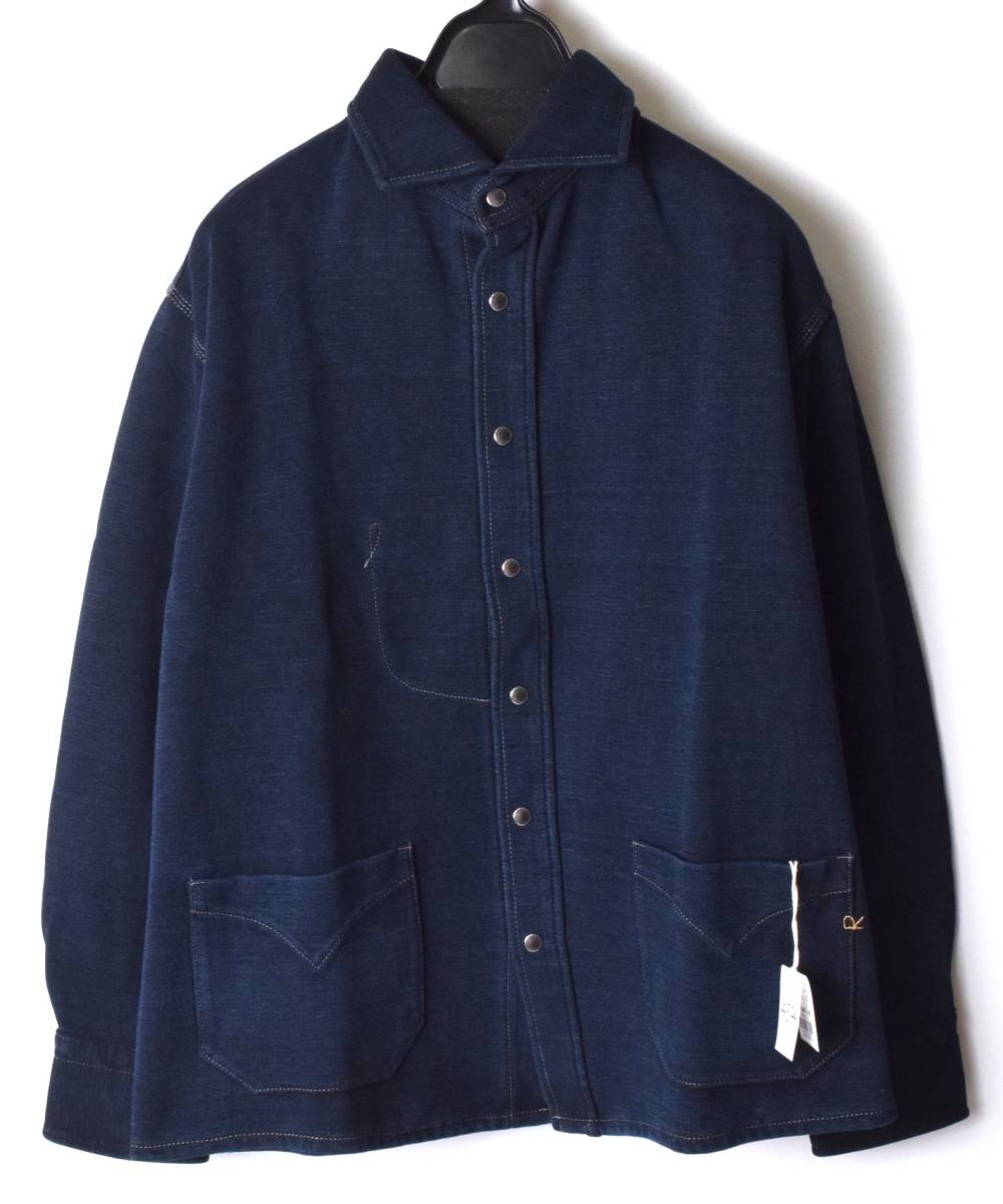 45RPM インディゴブルー スウェット生地ジャケット 4 XL 新品 45R インディゴ ダンボールニット ジャケット スウェット