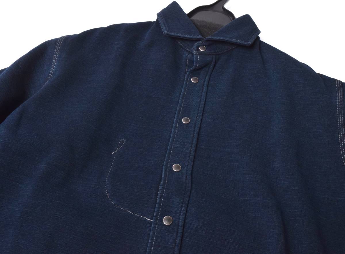 45RPM インディゴブルー スウェット生地ジャケット 4 XL 新品 45R インディゴ ダンボールニット ジャケット スウェット