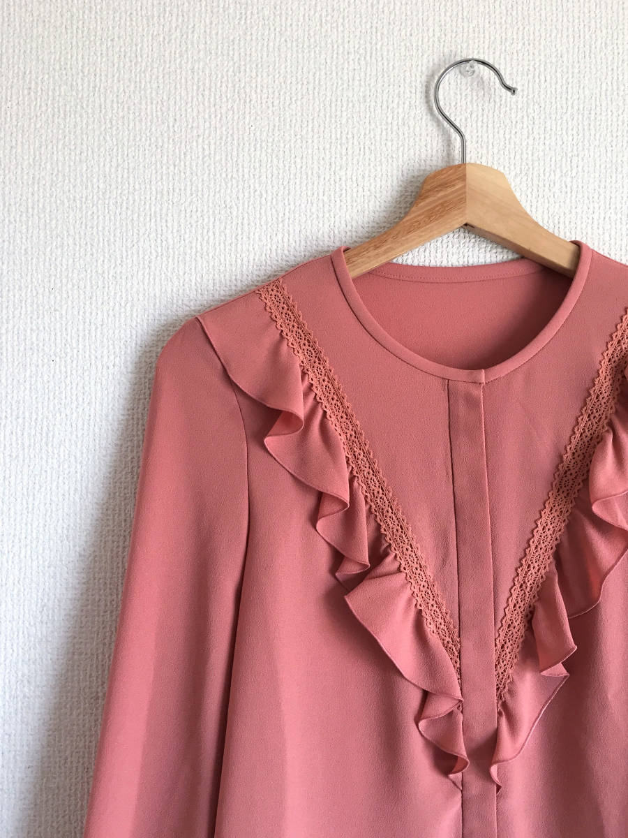ANAYI 白 0 アナイ タックブラウス スタンドカラー クレープジョー