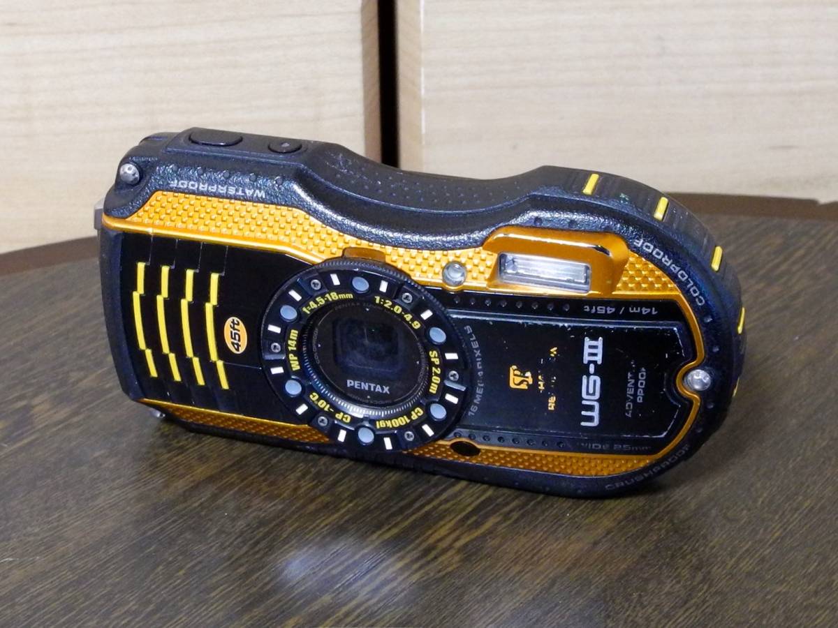 □防水＆耐衝撃・PENTAX WG-3（オレンジ）実用品！□ Pentax