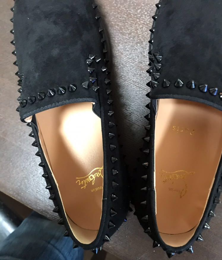 クリスチャンルブタン　Christian Louboutin　ローラーボート　スパイク/スタッズ　スリッポン/シューズ　ブラック　43