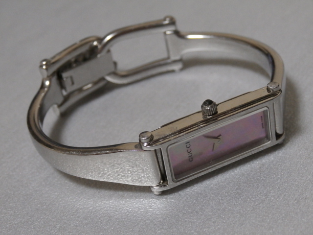 1円～GUCCI 腕時計 クォーツ 1500L ピンクシェル文字盤×シルバー